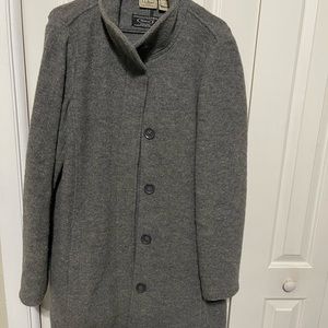 LL Bean gray wool coat size large